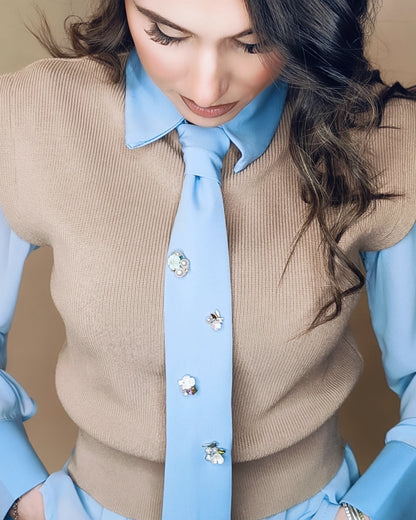 Camicia con cravatta gioiello