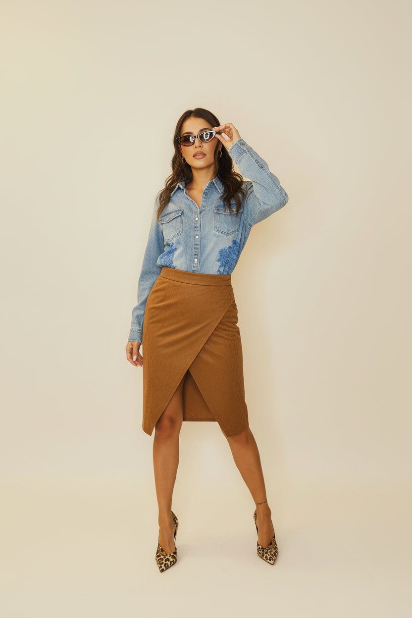 Camicia Denim e pizzo