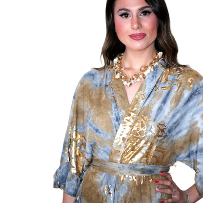 Abito Kimono sfumato beige