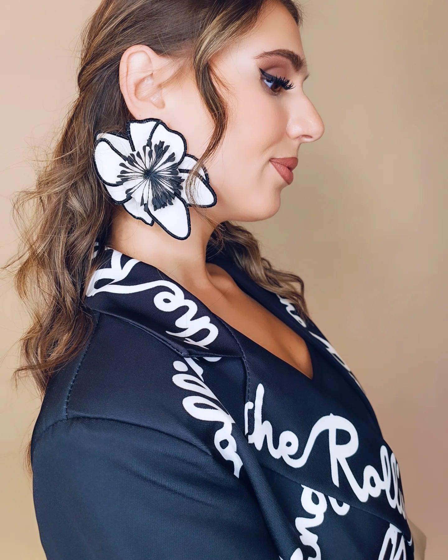 Orecchini fiore in tessuto