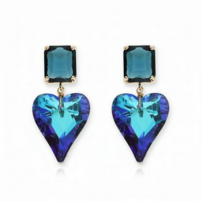 Orecchini cuore radioso in cristallo