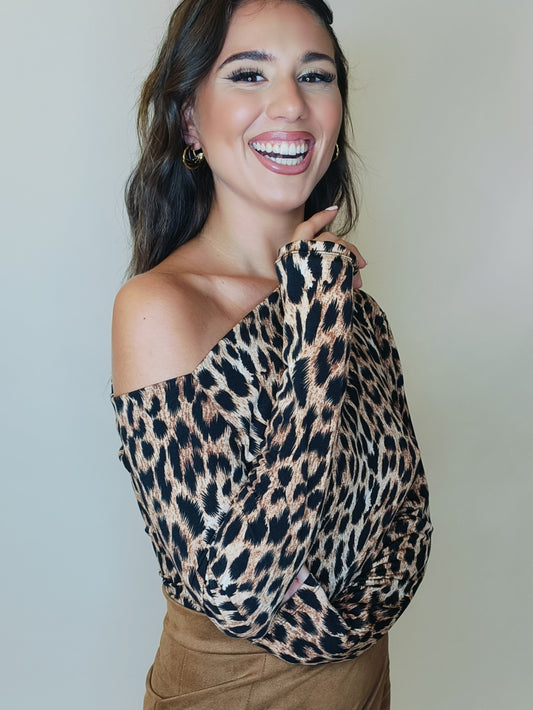 Maglia asimmetrica Animalier