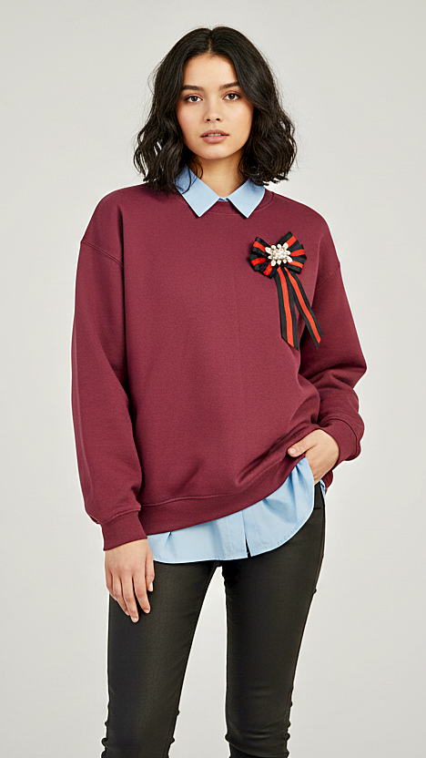 Felpa con fiocco