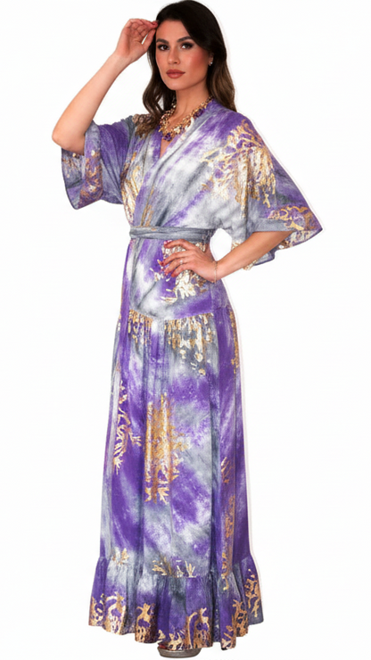 Vestito Kimono Sfumato Viola