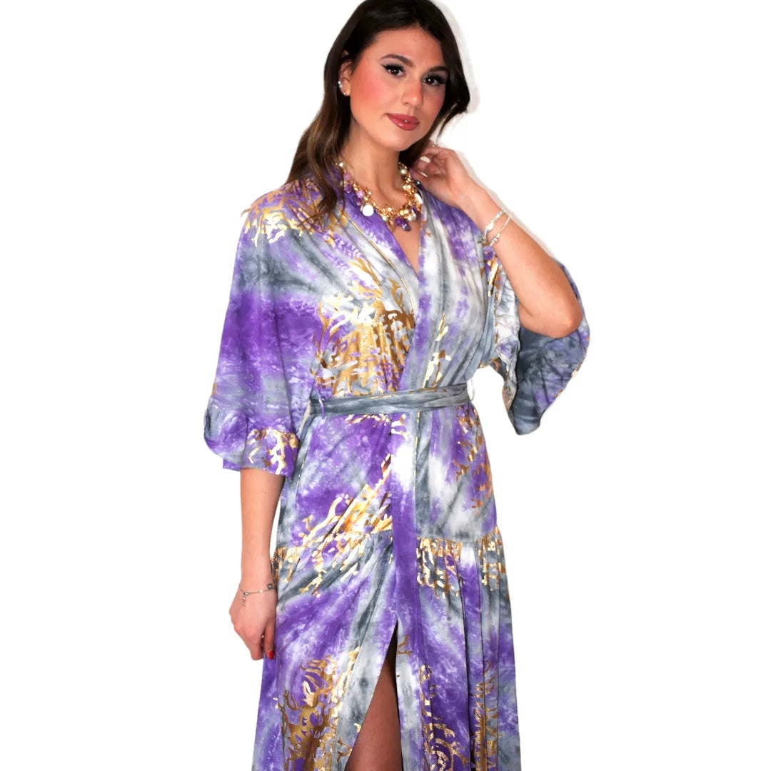 Vestito Kimono Sfumato Viola