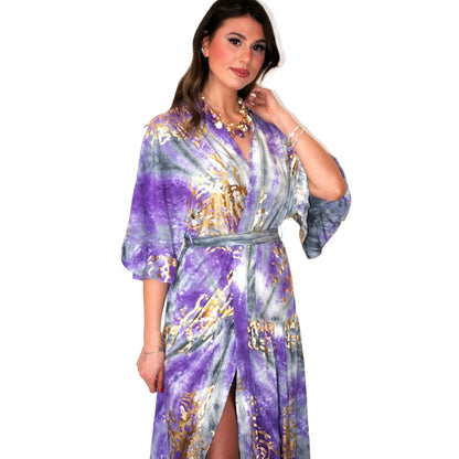 Vestito Kimono Sfumato Viola