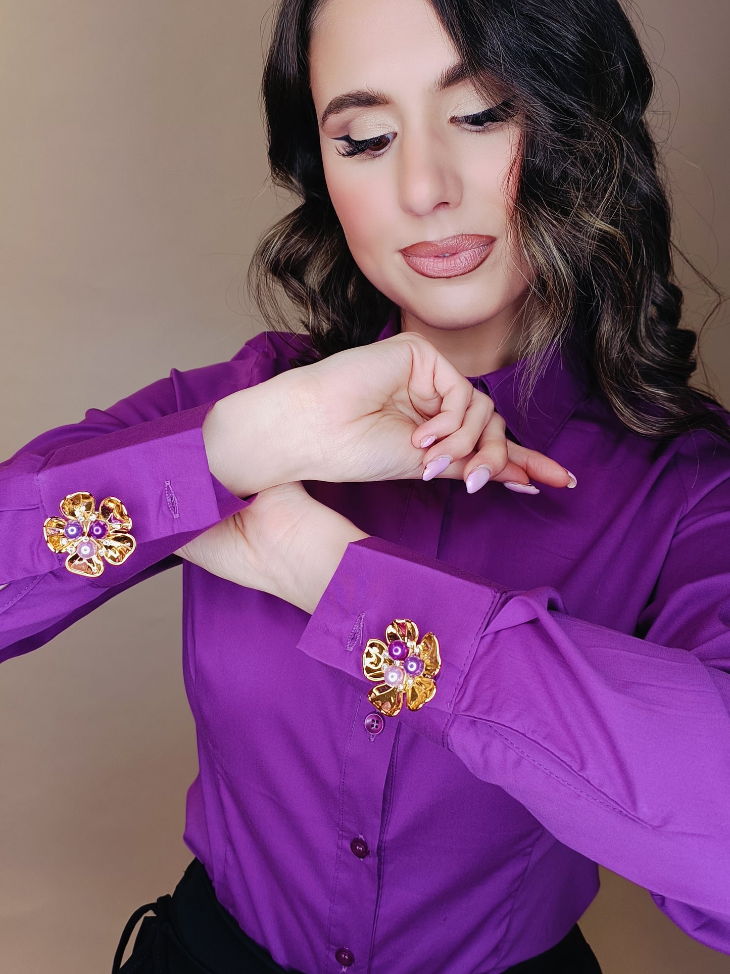 Camicia gioielli camelie