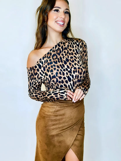 Maglia asimmetrica Animalier