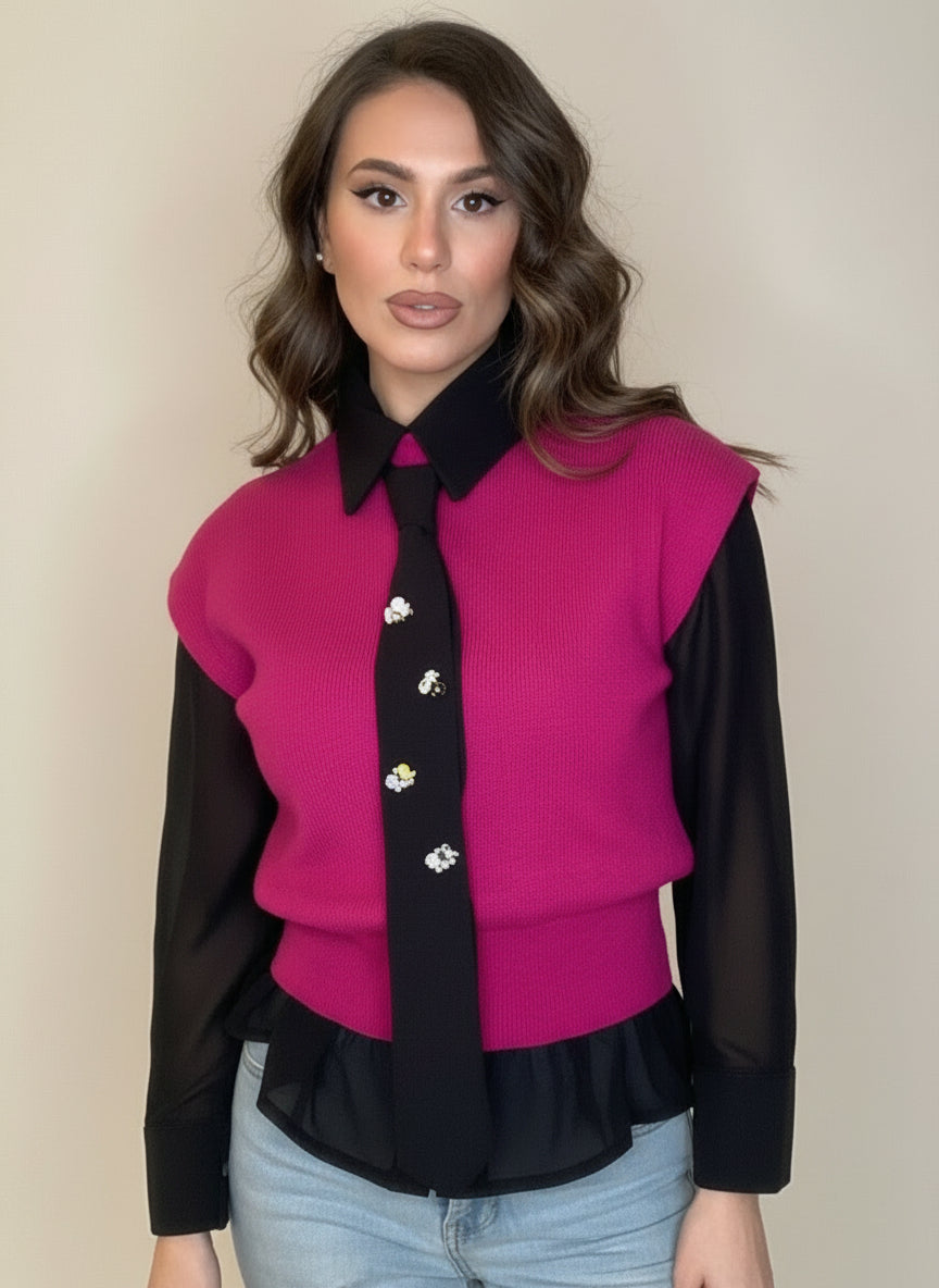 Camicia con cravatta gioiello